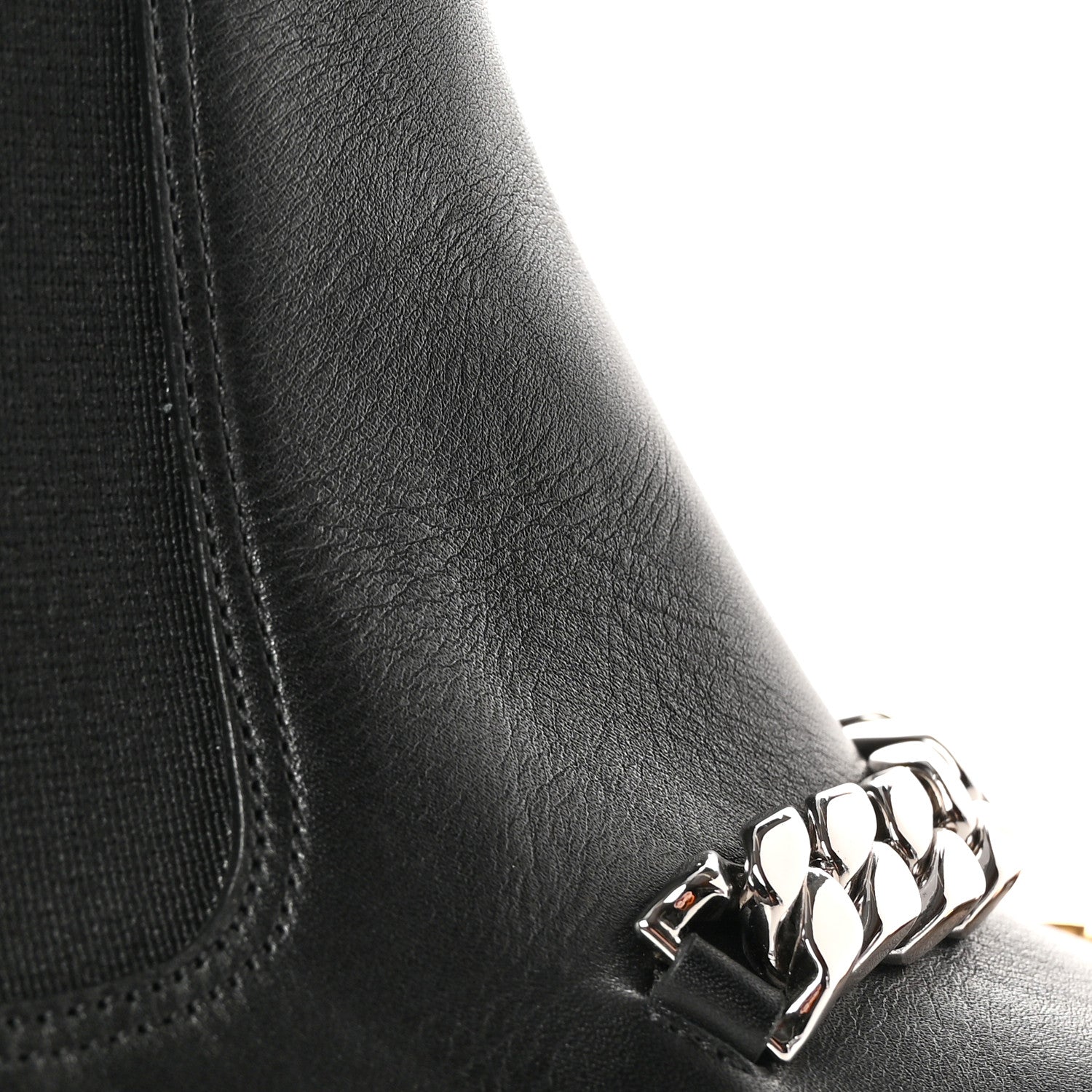 Gucci Flores Calfskin Horsebit Chain Ankle Boots 37 Black 15 of 18