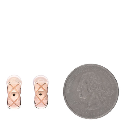 Chanel 18K Beige Gold Coco Crush Hoop Clip-on Earrings 2 of 5