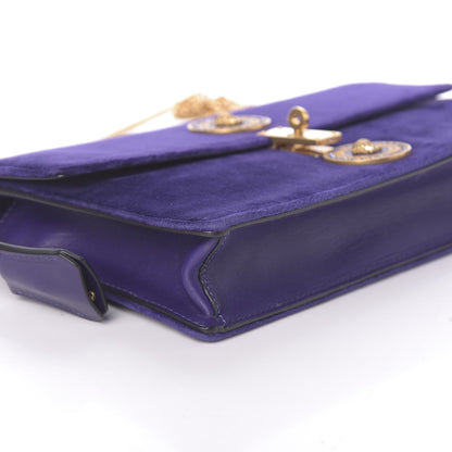 Versace Velluto Vitello Tribute Wallet Chain Crossbody Viola 9 of 10