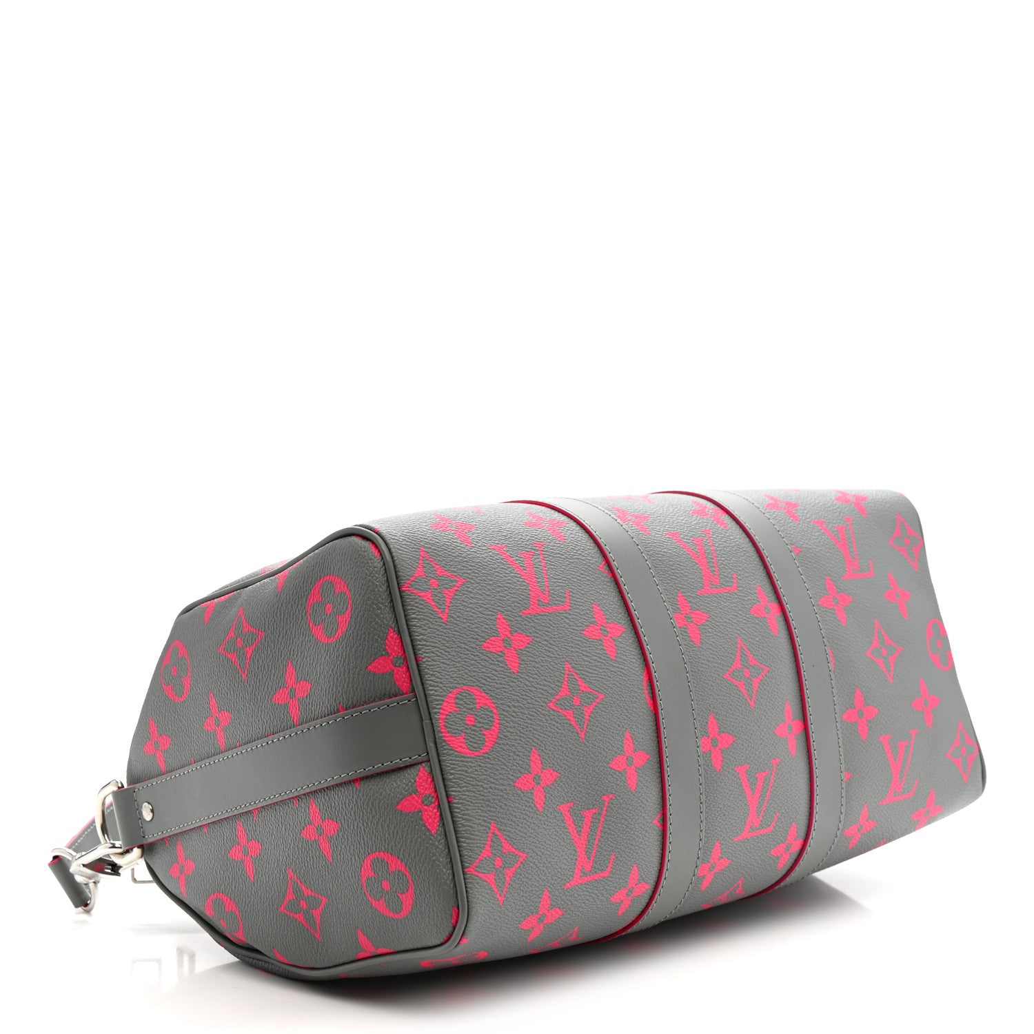 Louis Vuitton Monogram Glow Up Keepall Bandouliere 35 Grey Pink 4 of 9