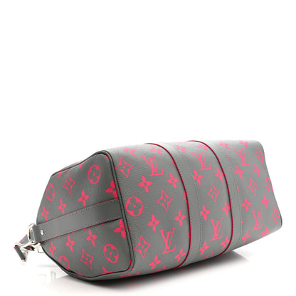 Louis Vuitton Monogram Glow Up Keepall Bandouliere 35 Grey Pink 4 of 9