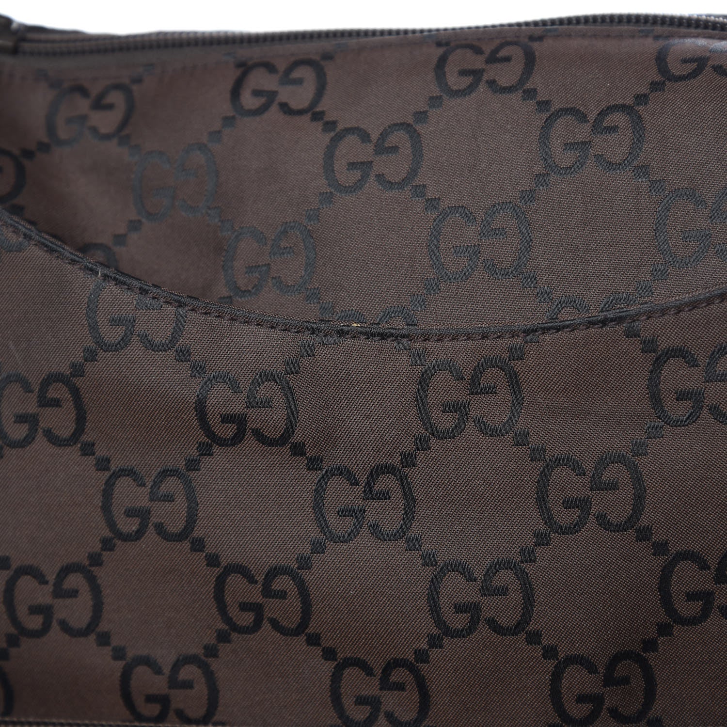 Gucci Nylon Monogram Extra Large Satchel Dark Brown 8 of 18