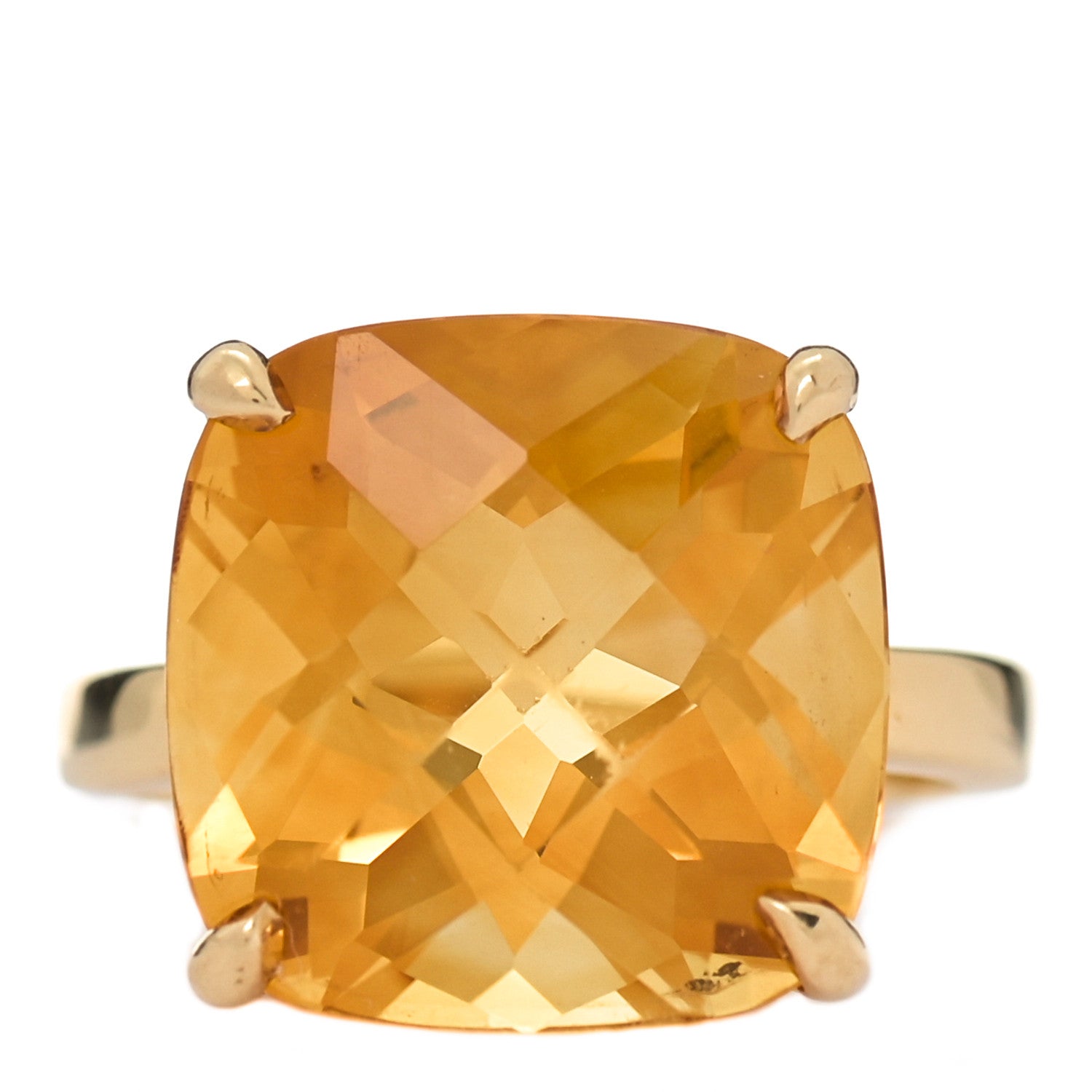 Tiffany 18K Yellow Gold Citrine Sparklers Cocktail Ring 51 5.75 1 of 6