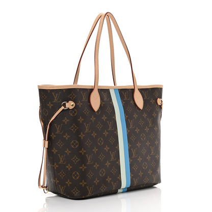 Louis Vuitton Monogram My LV Heritage Neverfull MM Blue Clair White 3 of 11