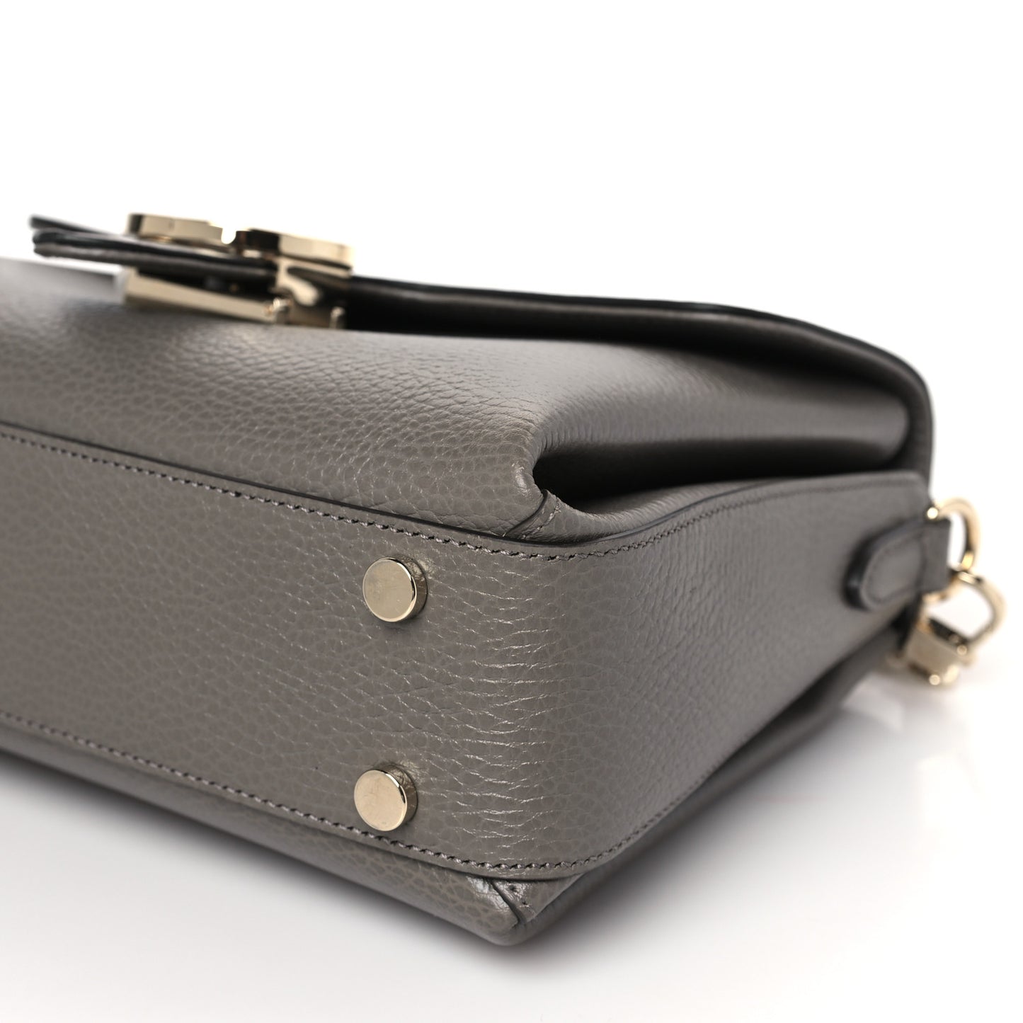 Dollar Calfskin Interlocking G Top Handle Shoulder Bag Loess