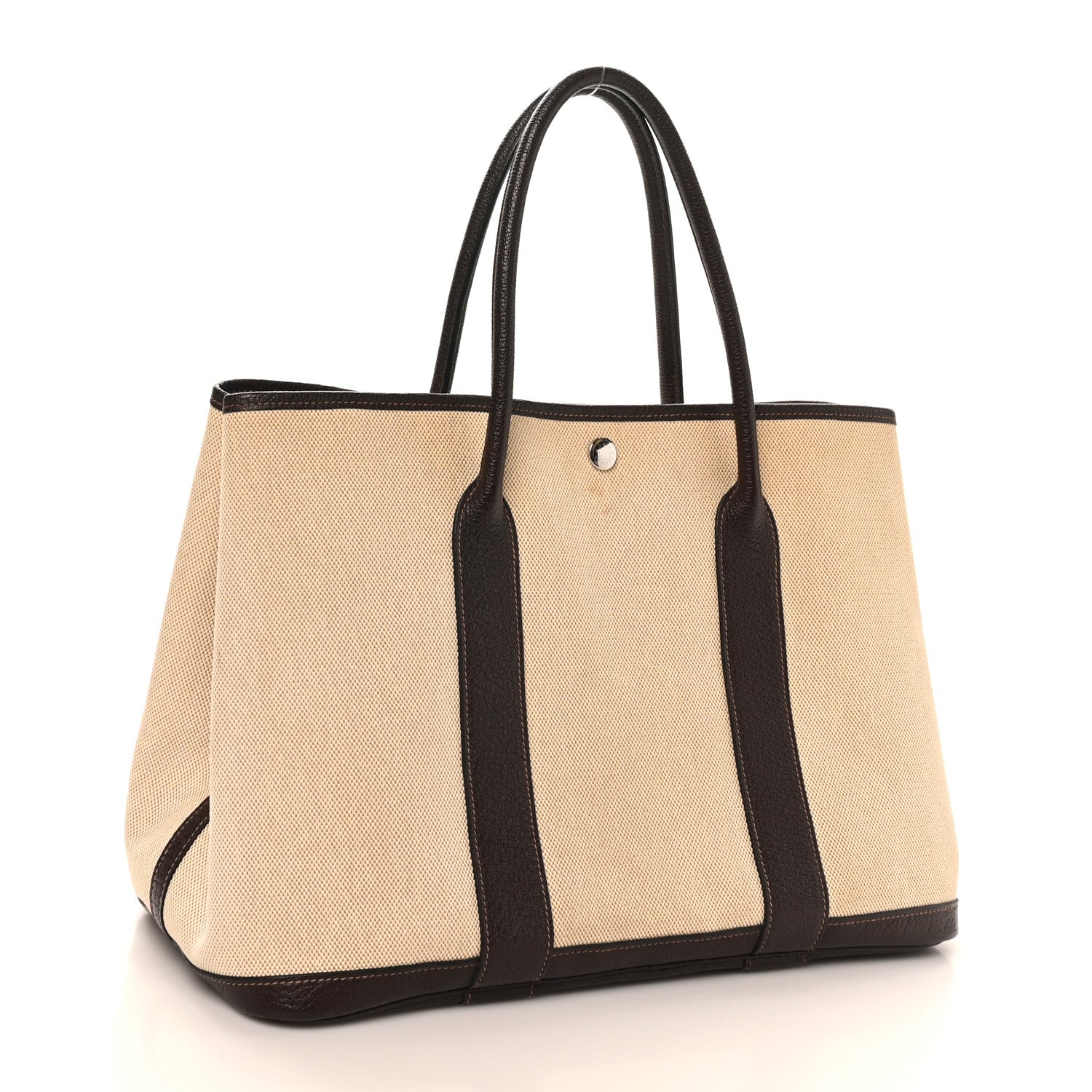 Hermes Toile Buffle Gala Garden Party Tote 36 MM Marron Fonce 3 of 11