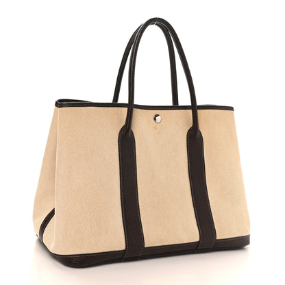 Hermes Toile Buffle Gala Garden Party Tote 36 MM Marron Fonce 3 of 11