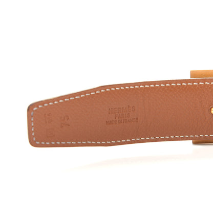 Hermes Box Courchevel 32mm H Belt 75 Black Gold 7 of 7