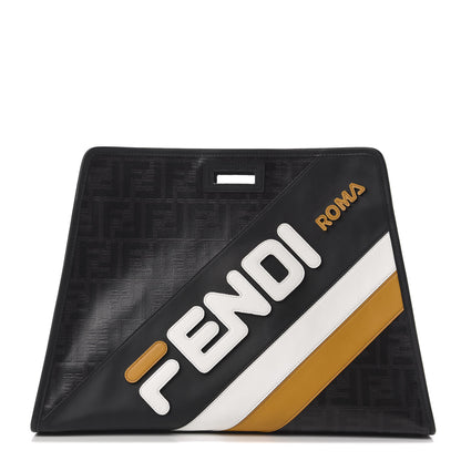 Fendi X FILA Glazed Fabric FF 1974 Mania Medium Peekaboo Defender Cover Black White 1 of 11