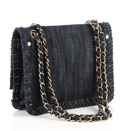 Chanel Denim Embroidered Night Flight Reissue Flap Blue 3 of 8