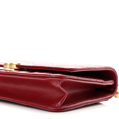 Chanel Calfskin Quilted Perfect Fit Wallet On Chain WOC Burgundy 10 of 11