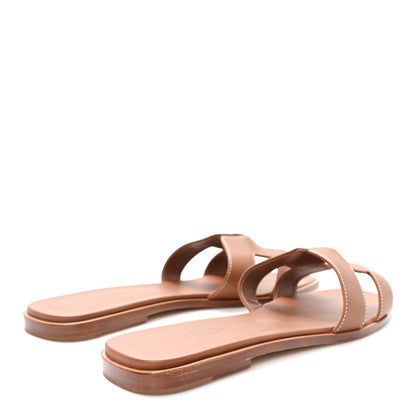 Hermes Box Calfskin Oran Sandals 41 Gold 5 of 9