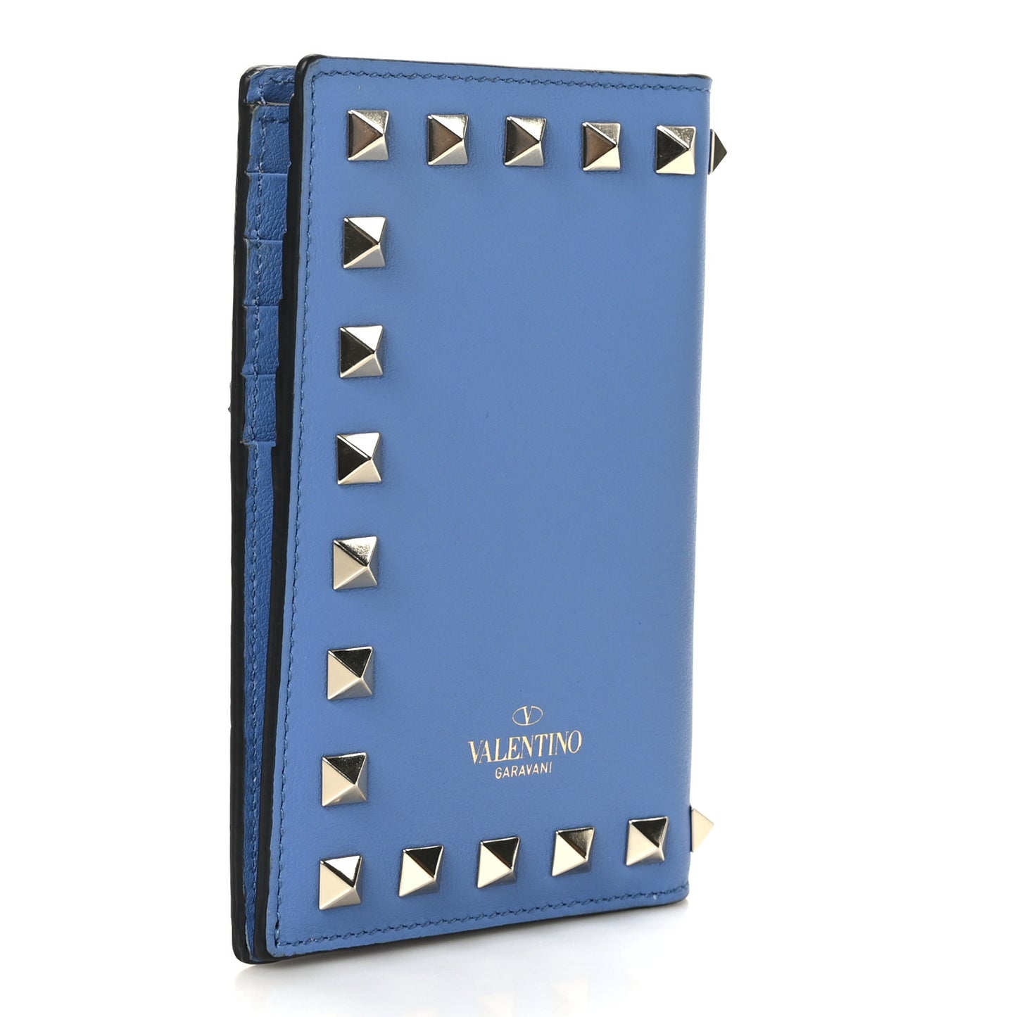 Calfskin Rockstud Bi-Fold Organizer Wallet Angel