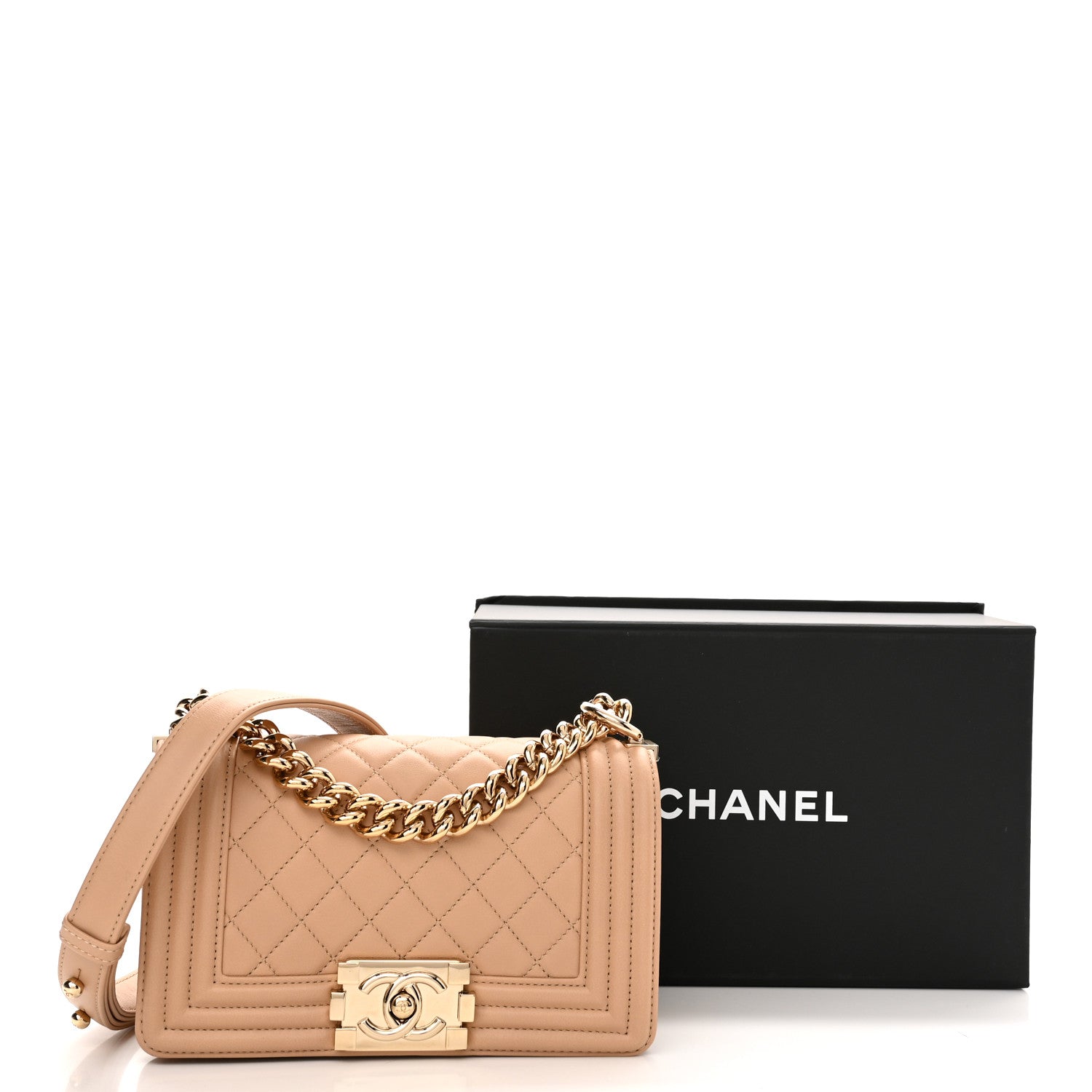 Chanel Calfskin Quilted Small Boy Flap Beige 11 of 11