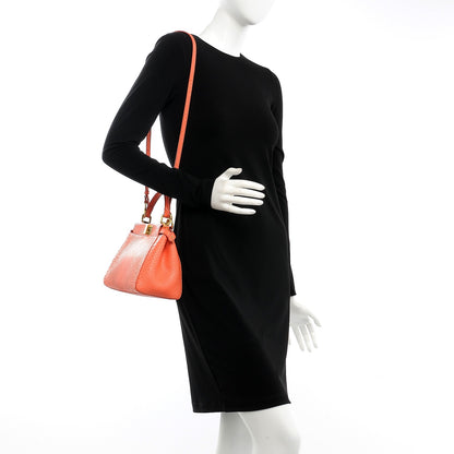 Fendi Python Mini Peekaboo Iconic Satchel Coral 2 of 8