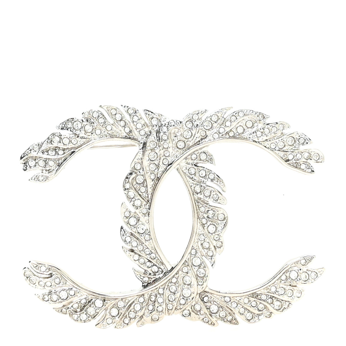 Crystal Large CC Brooch Silver