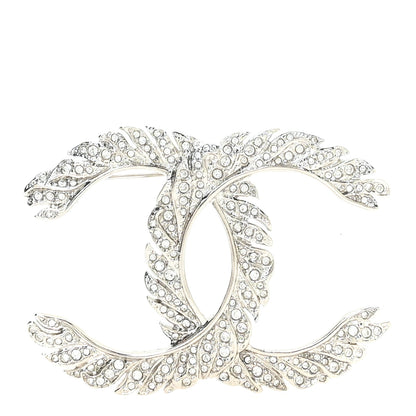 Chanel Crystal Large CC Brooch Silver 1 of 4