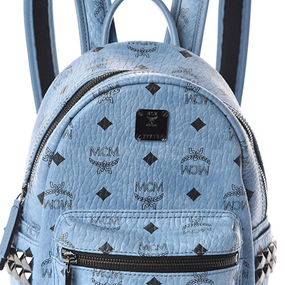 MCM Visetos Side Stud Mini Stark Backpack Blue 7 of 9