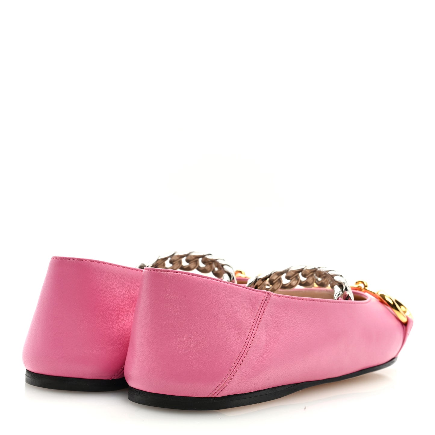 Nappa Lumiere Deva Horsebit Chain Embellished Flats 37.5 Tropical Flower