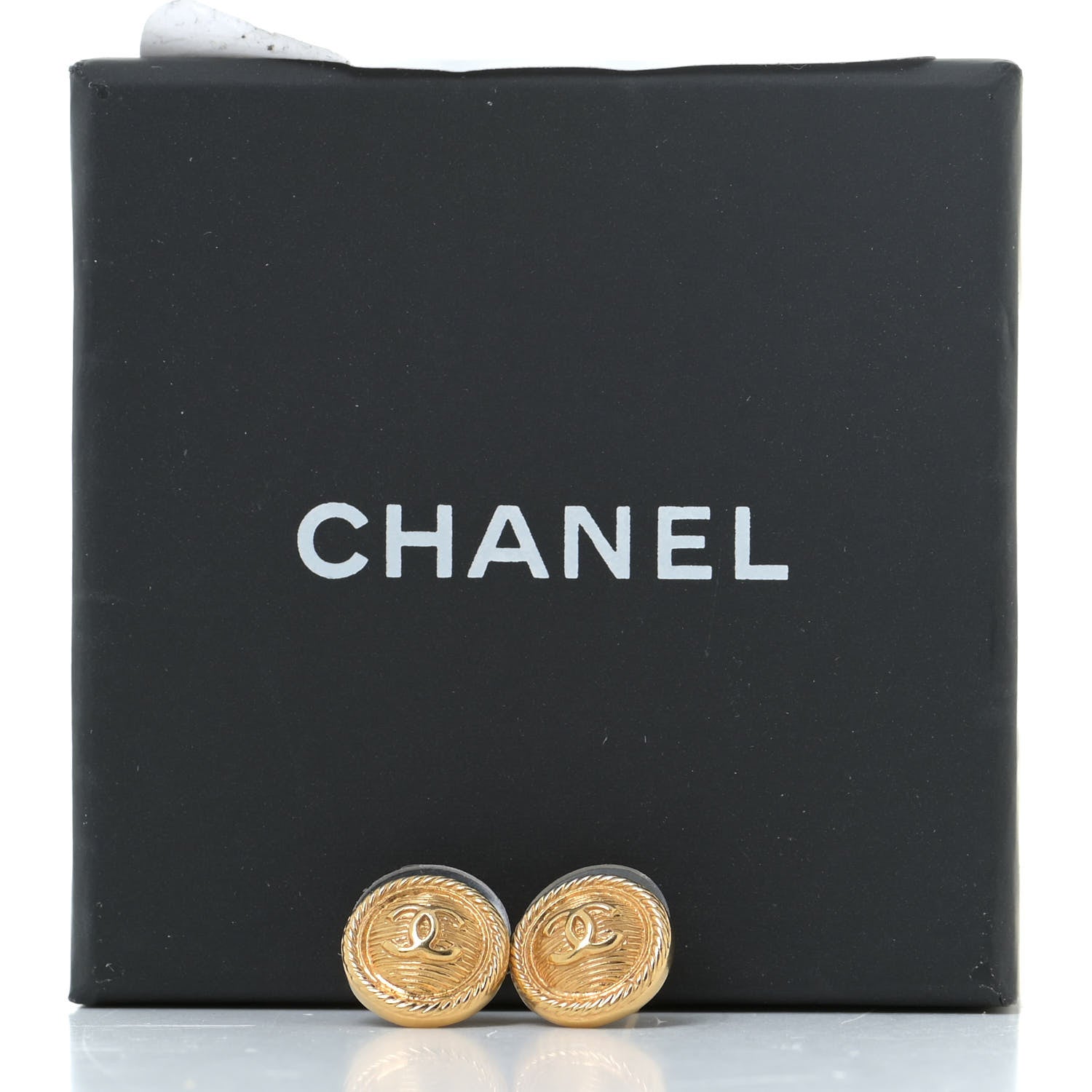 Chanel CC Button Earrings Gold 5 of 5