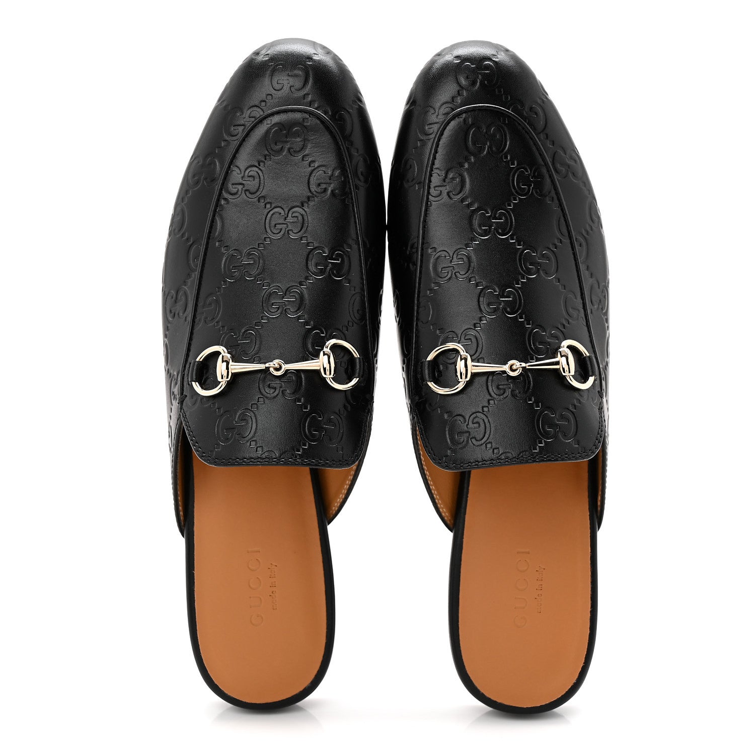 Gucci Glamour Calfskin Guccissima Womens Princetown Slippers 38.5 Black 5 of 10