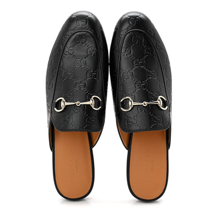 Gucci Glamour Calfskin Guccissima Womens Princetown Slippers 38.5 Black 5 of 10