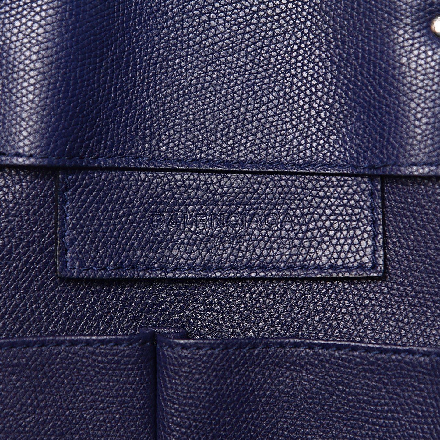 Calfskin Papier A4 Zip Around Plate Tote Bleu Indigo