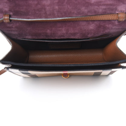 Burberry Derby Calfskin House Check Small Macken Crossbody Bag Tan 5 of 16