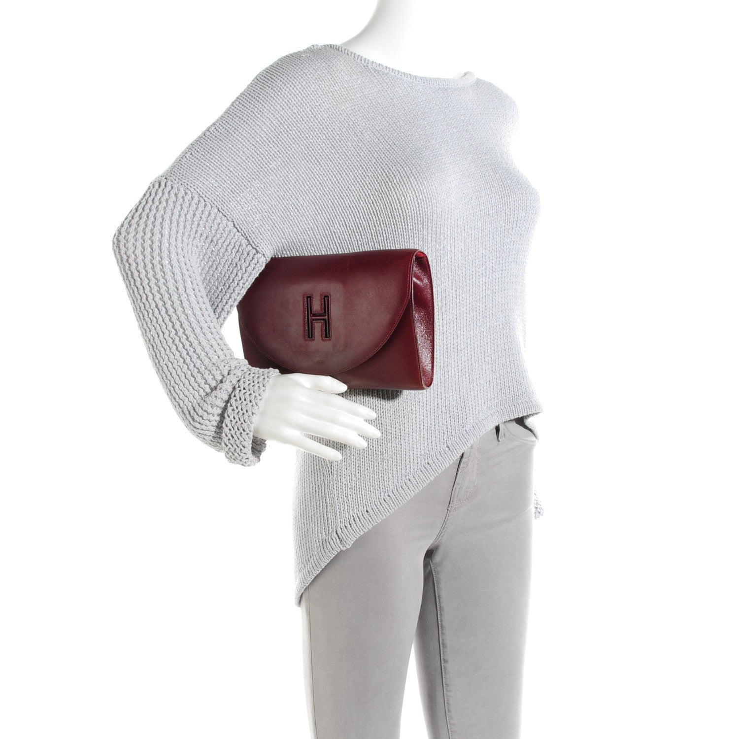 Hermes Box Gaine Clutch Rouge H 6 of 13