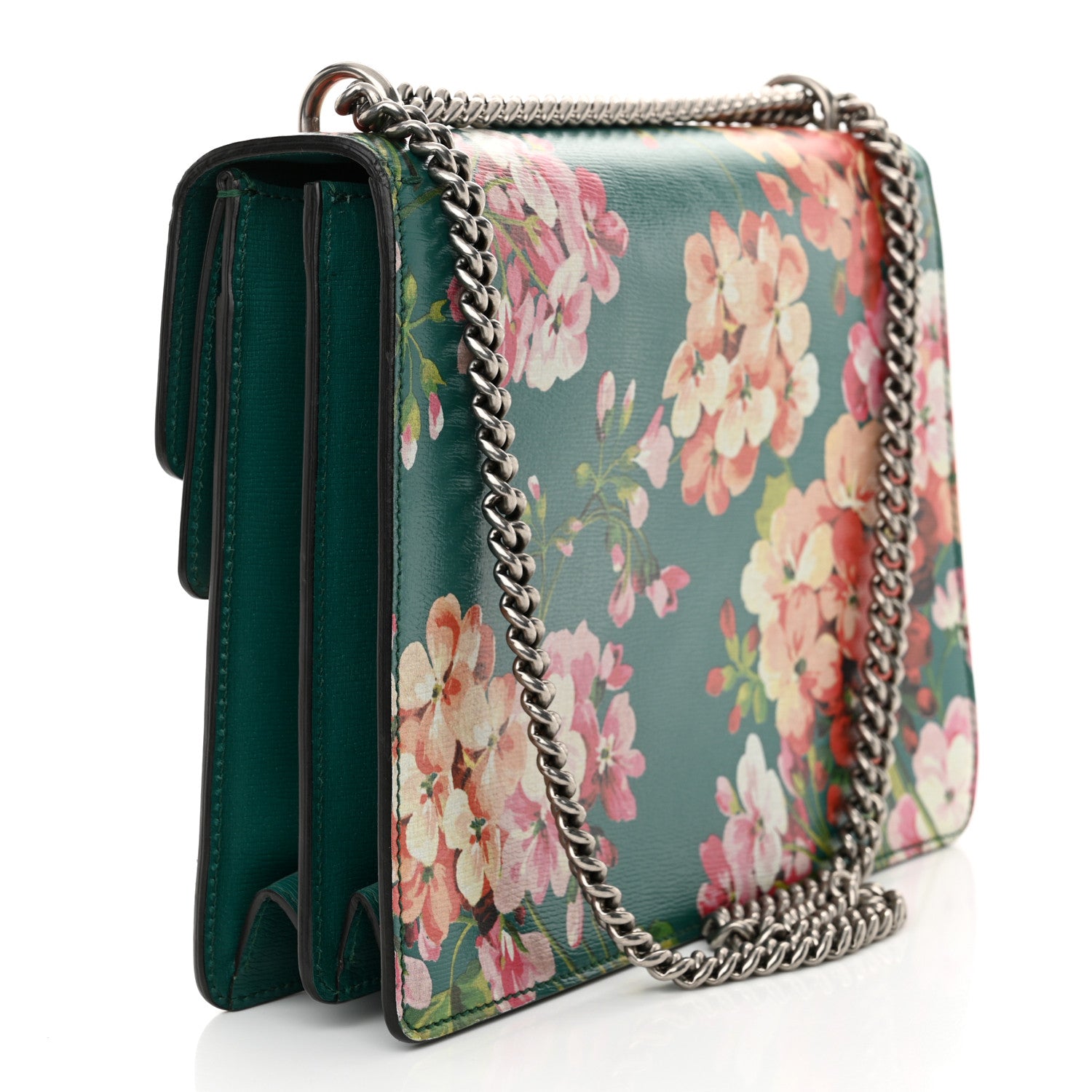 Gucci Calfskin Blooms Print Medium Dionysus Shoulder Bag Bright Emerald Multicolor 3 of 15