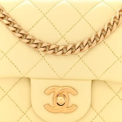 Chanel Lambskin Quilted Mini Rectangular Sweet Camellia Flap Yellow 8 of 11
