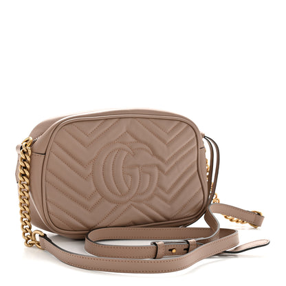Gucci Calfskin Matelasse Small GG Marmont Chain Shoulder Bag Porcelain Rose 3 of 11