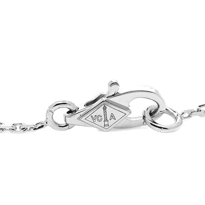 Van Cleef & Arpels 18K White Gold Diamond Sweet Alhambra Pendant Necklace 4 of 7