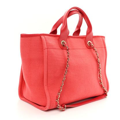Chanel Mixed Fibers Small Deauville Tote Red 4 of 12