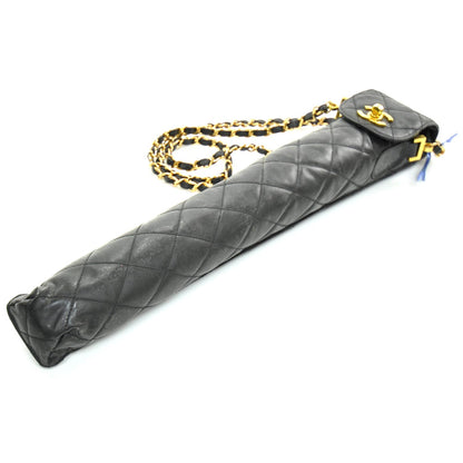 Chanel Umbrella w Quilted Waterproof Case Black 5 of 6
