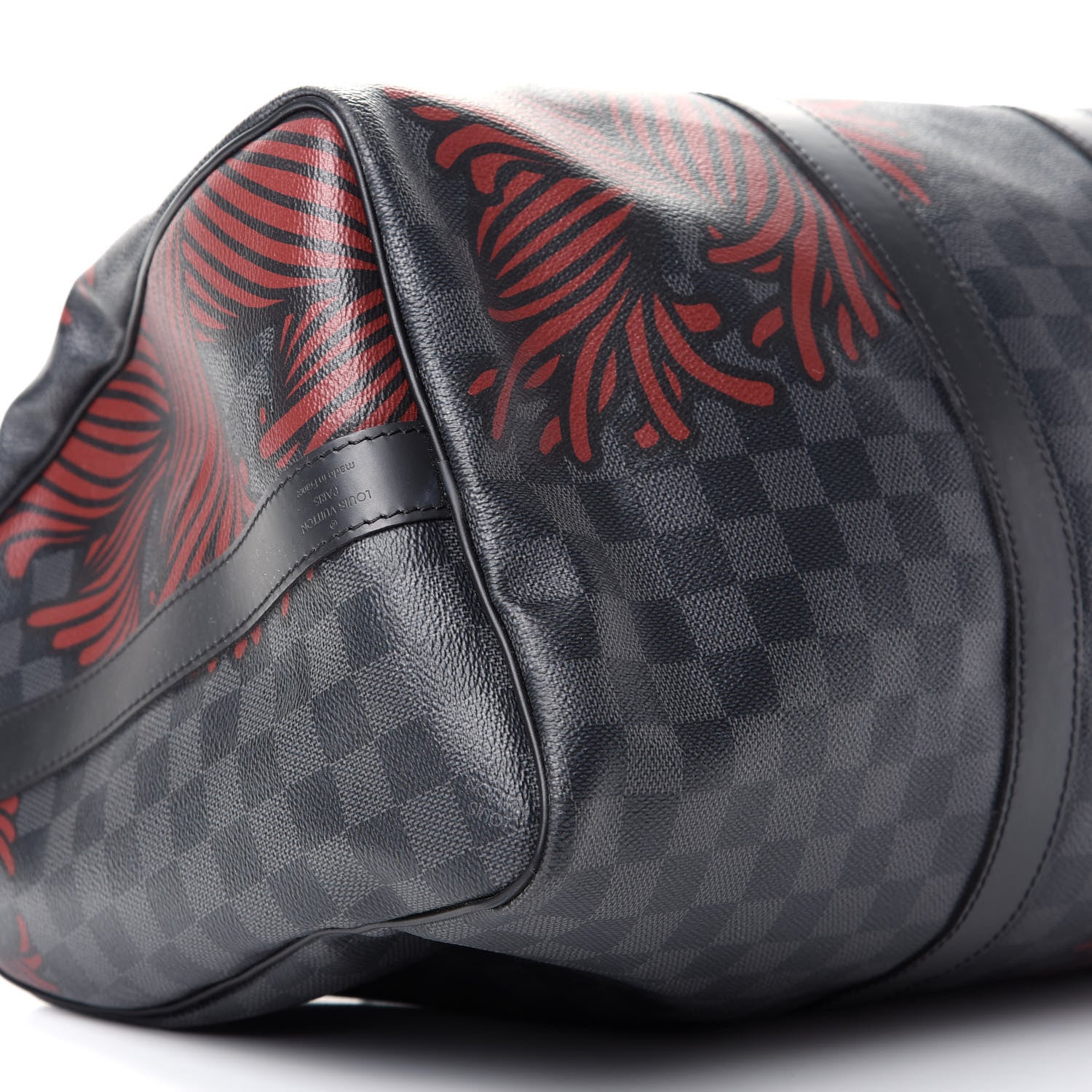 Louis Vuitton Damier Graphite Rope Keepall Bandouliere 45 Red 5 of 7