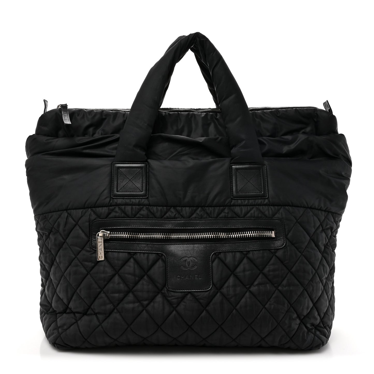 Nylon Quilted Large Coco Cocoon Tote Black