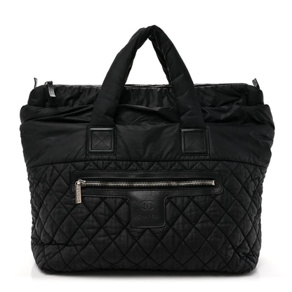 Chanel Nylon Quilted Large Coco Cocoon Tote Black 1 of 15