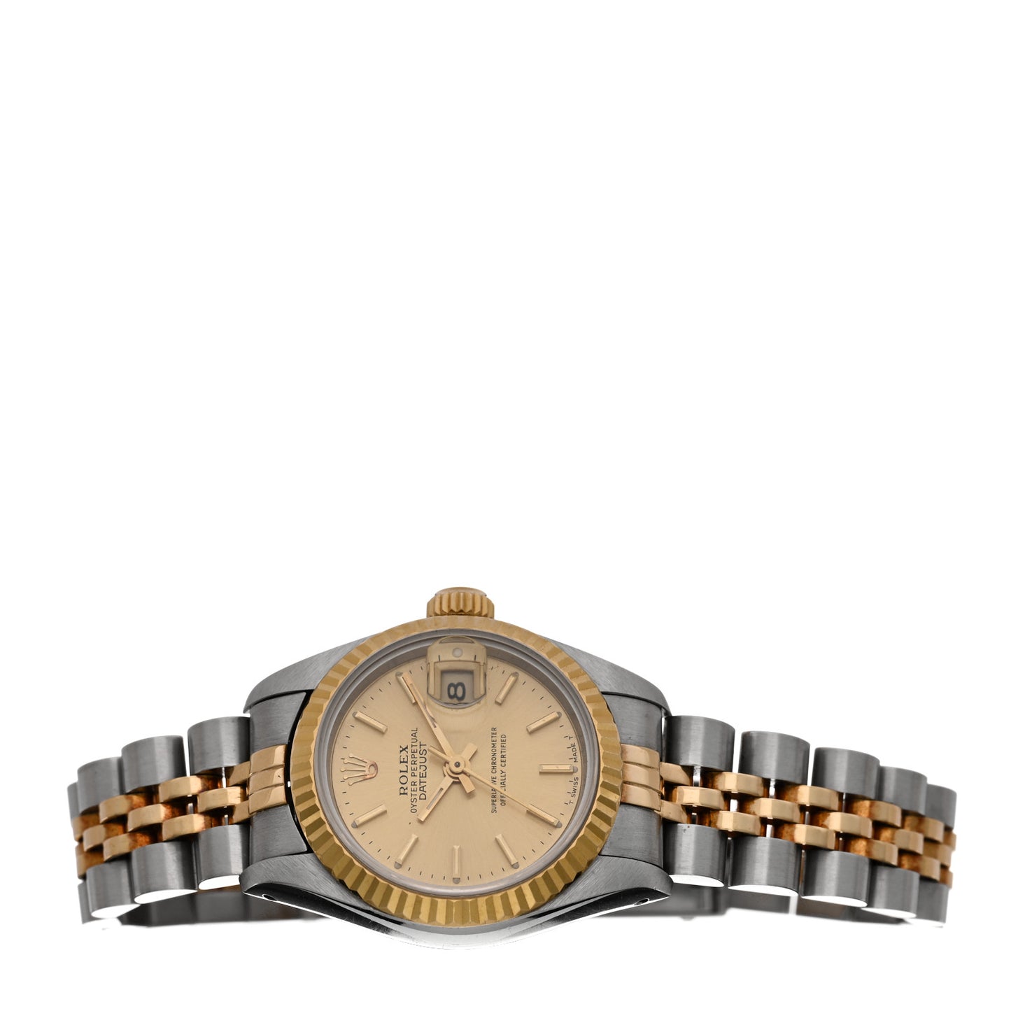Stainless Steel 18K Yellow Gold 26mm Oyster Perpetual Datejust Watch Champagne 69173