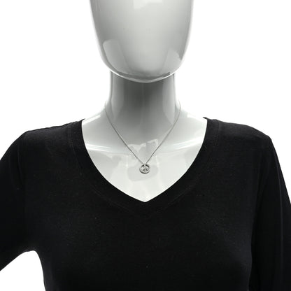 Tiffany Platinum Diamond Small Peace Sign Pendant Necklace 2 of 4