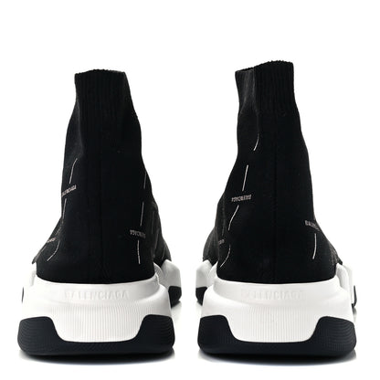 Balenciaga Technical 3D Recycled Knit Allover Logo Licence Print Mens Speed 2.0 Sneakers 45 Black White 5 of 10