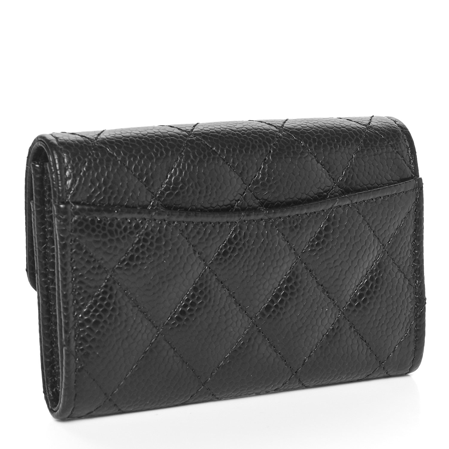 Chanel Caviar Quilted Flap Card Holder Wallet Black 3 of 11