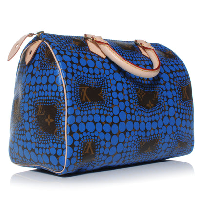 Louis Vuitton Monogram Kusama Town Speedy 30 Blue 3 of 7