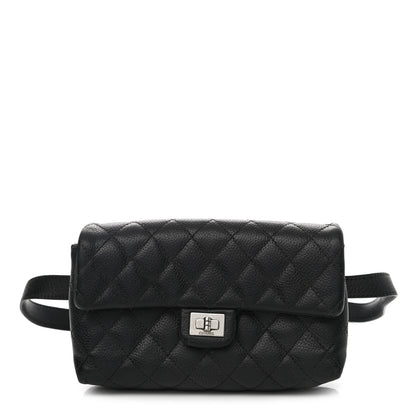Chanel Grained Calfskin Quilted 2.55 Reissue Flap Belt Bag Clutch Black 1 of 10