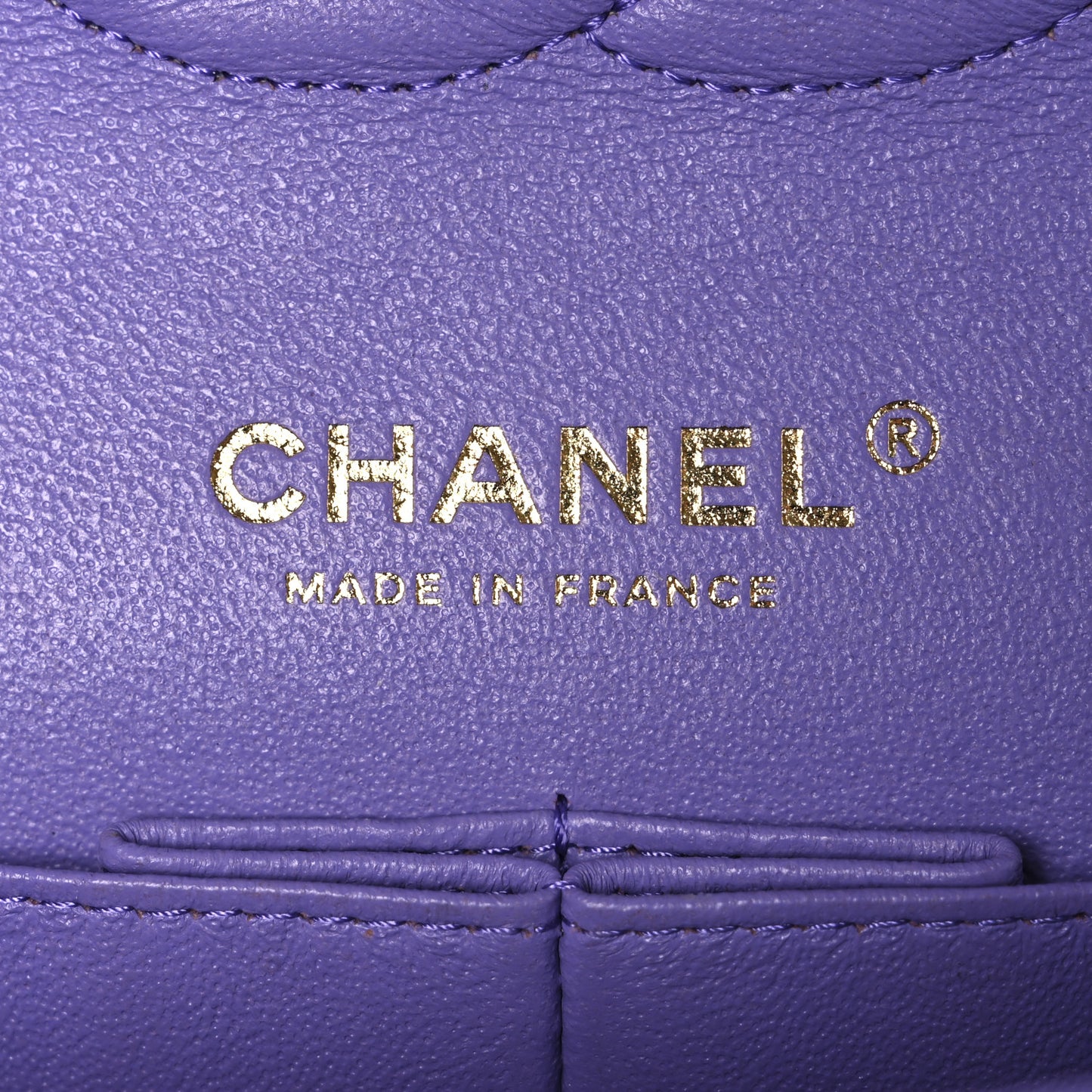 Lambskin Chevron Quilted Medium Double Flap Purple