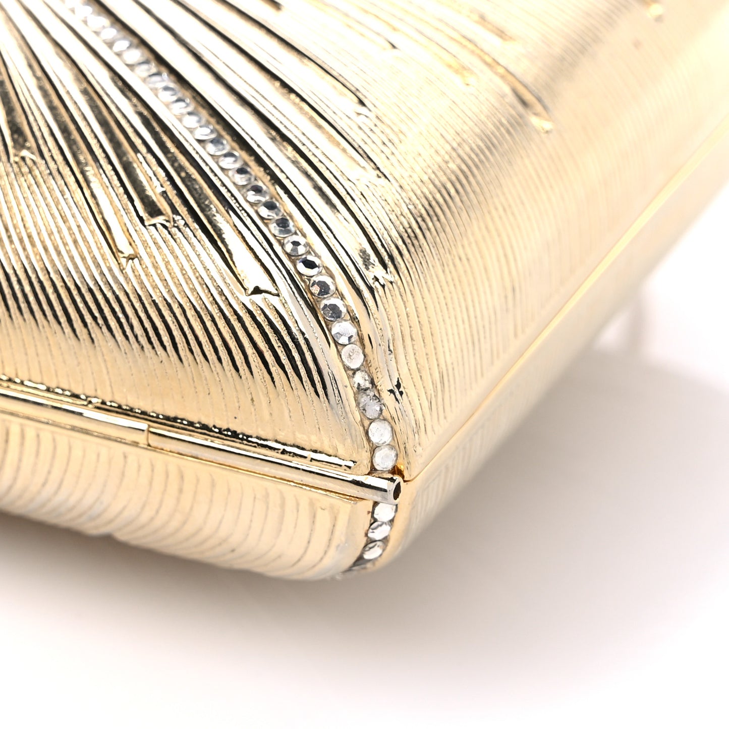 Swarovski Crystal Minaudiere Clutch Gold