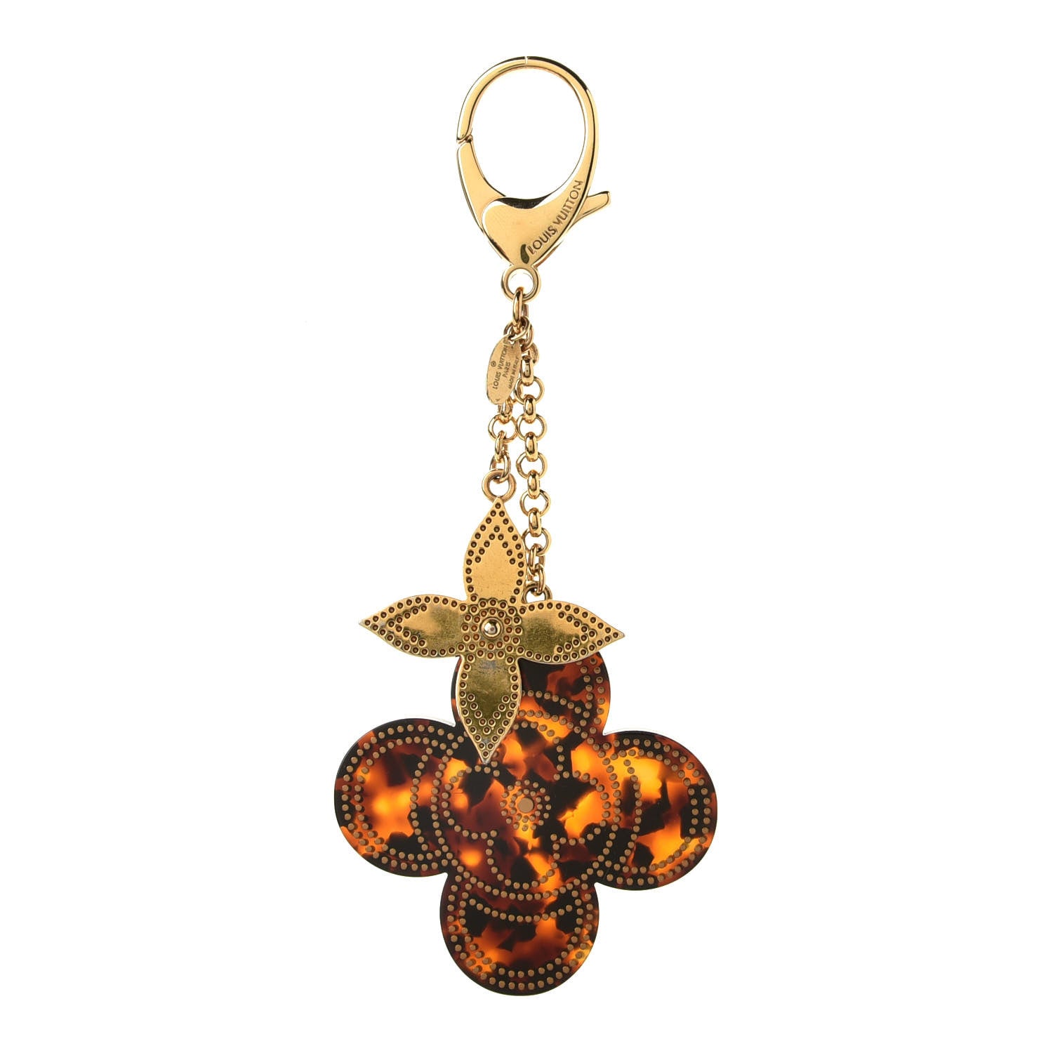 Louis Vuitton Stipply Flower Bag Charm Tortoise 1 of 4
