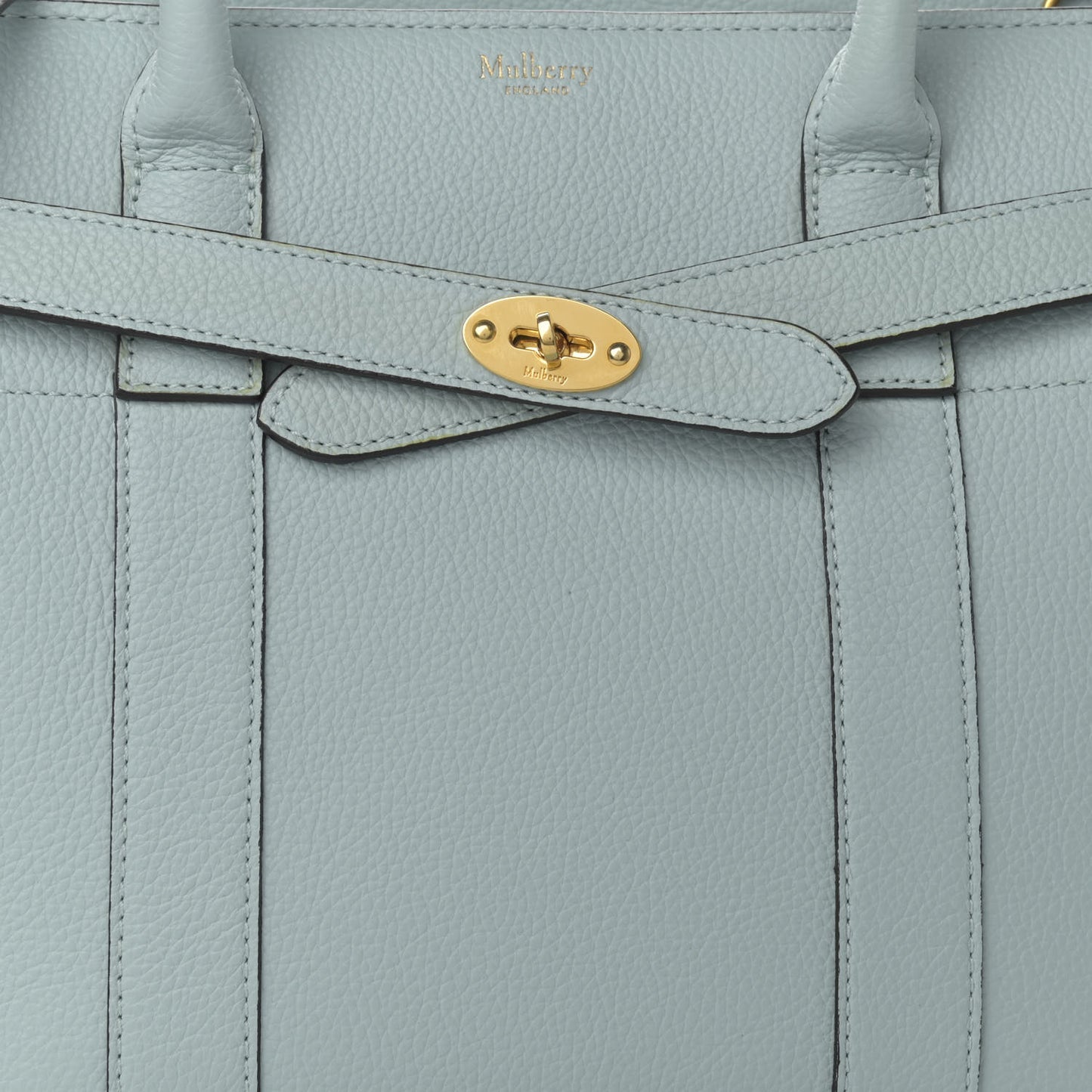Small Classic Grain Small Bayswater Zip Tote Light Antique Blue