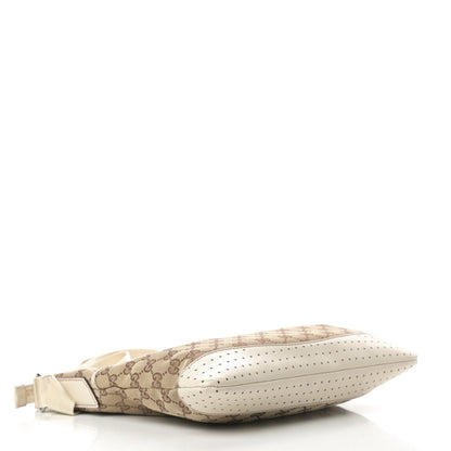 Gucci Monogram Calfskin Perforated Medium Flat Messenger Bag Off White 4 of 11