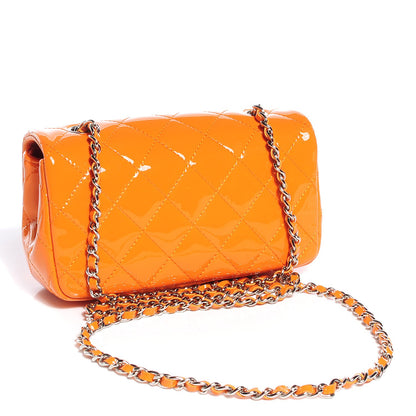 Chanel Patent Quilted Extra Mini Flap Light Orange 3 of 9
